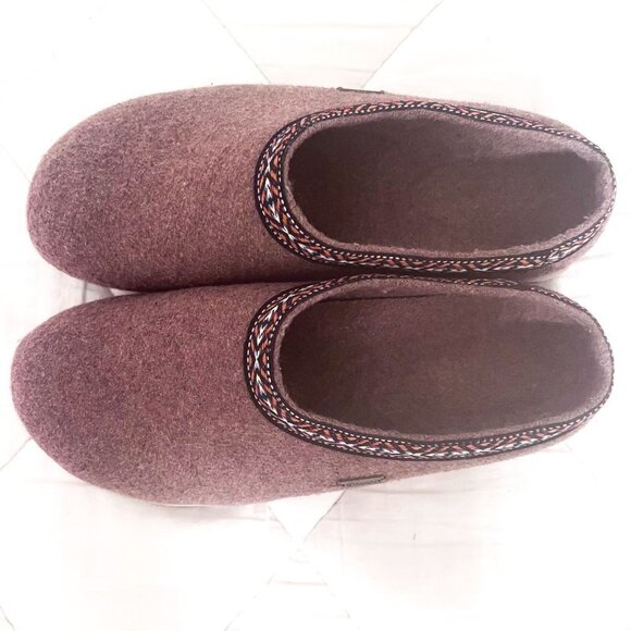 THERAFIT Dark Taupe Heather Wool Indoor/Outdoor Clog Slipper Comfort Shoe Sz 37 - Picture 9 of 13